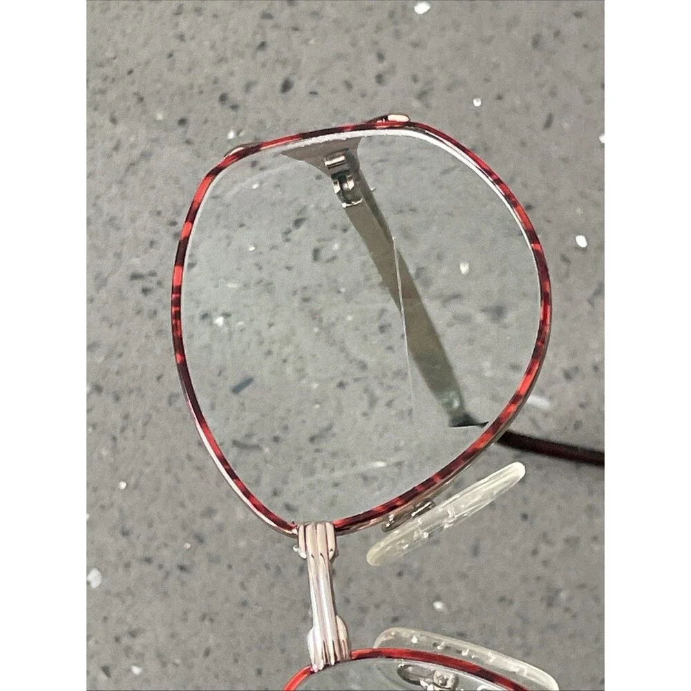 EYEGLASSES ECCA WM 5008 AM TORTOISE GOLD METAL FRAMES ONLY 52-18-135 red round